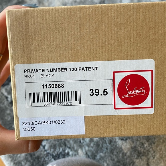 *NEW* LOUBOUTIN / PRIVATE NUMBER 120 / BLACK 39.5 - Picture 4 of 6